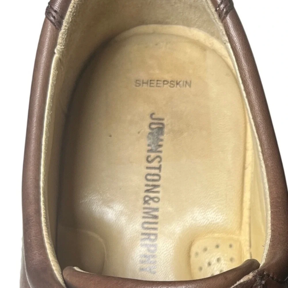 Classic Brown Leather Lace Up Oxford Dress Shoes Johnston &‎ Murphy Mens 9.5M